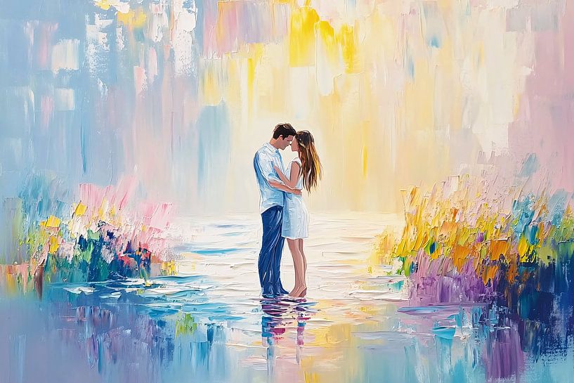 Romantisches Paar in bunter Natur von Art & Soul Creations