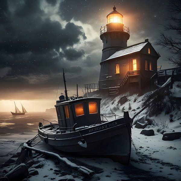 Fishing boat in winter by Nick Wendt