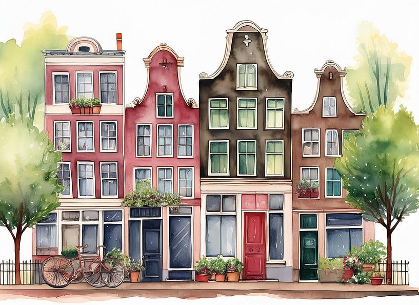 Amsterdam houses by Thea Mekkelholt