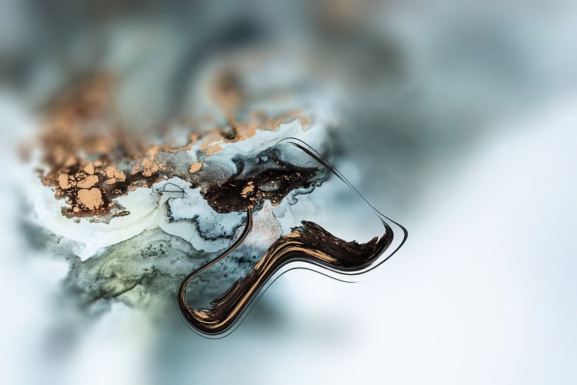 Fluid Painting, AlcoholInk Painting, Bronze, Gold, Black, White by GH Foto & Artdesign