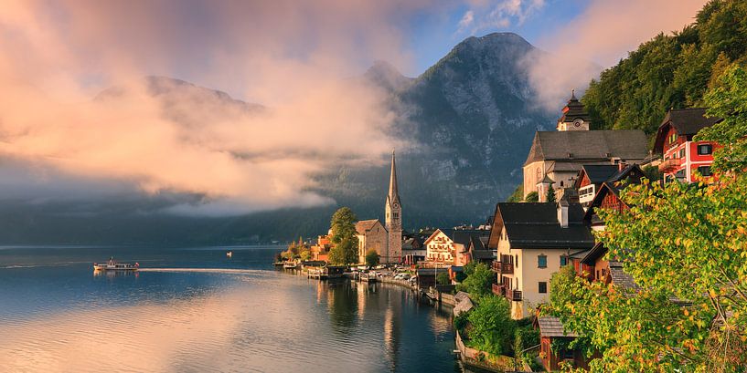 Sonnenaufgang in Hallstatt, Österreich von Henk Meijer Photography