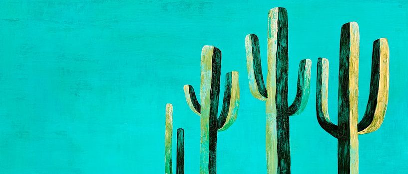 Paysage de cactus aux couleurs douces par Poster Art Shop