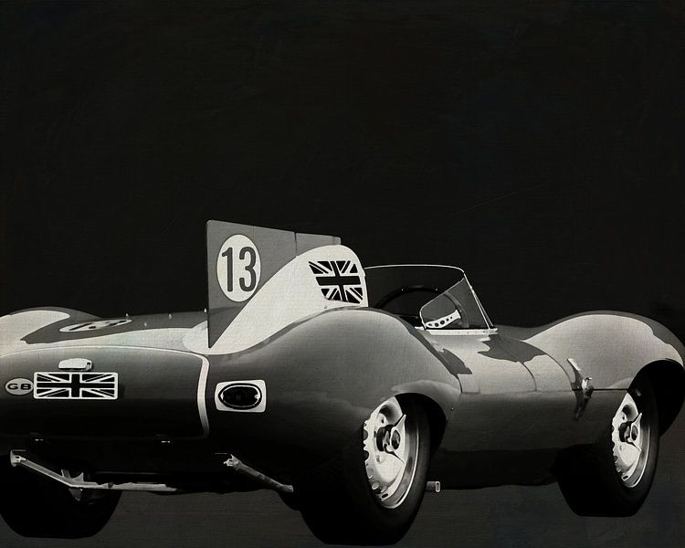 Jaguar Type D 1956 Arrière N&amp;B par Jan Keteleer