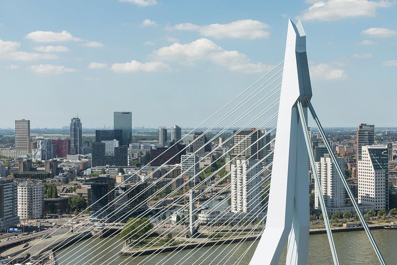 Rotterdam par la pointe du pont Erasmus par MS Fotografie | Marc van der Stelt