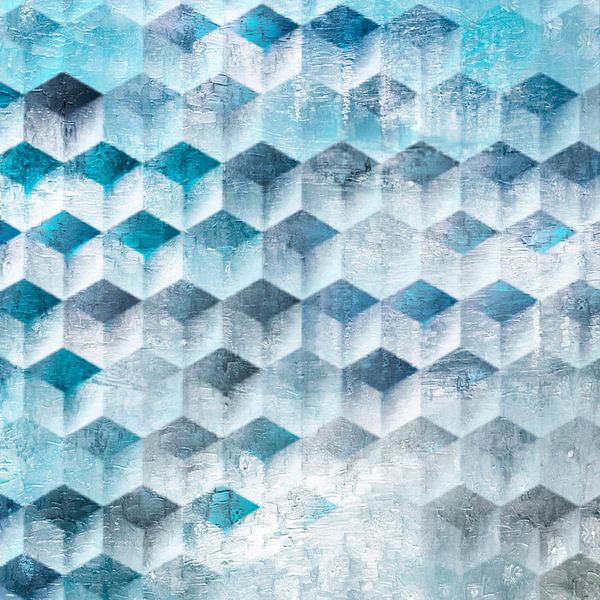 Skandinavische Retro Abstraktion Blau von Mad Dog Art