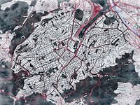 Carte de Stuttgart avec le style 'White Winter'