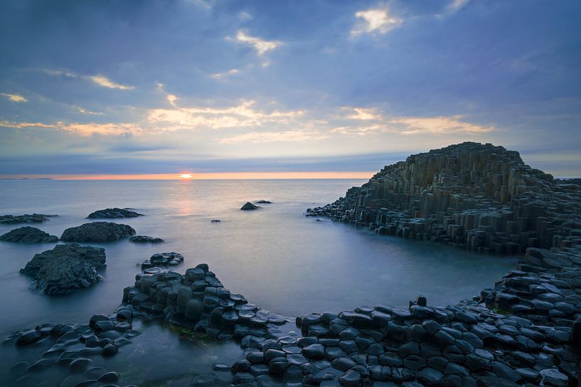 The Giant's Causeway in Northern Ireland, just before sunset. by Roelof Nijholt