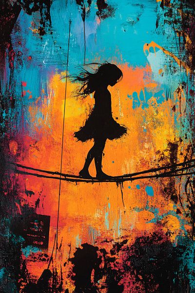Fille en équilibre sur une corde raide par Imperial Art House
