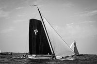 Skûtsje in voller Fahrt auf dem See