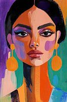 Modern abstract portrait of a woman