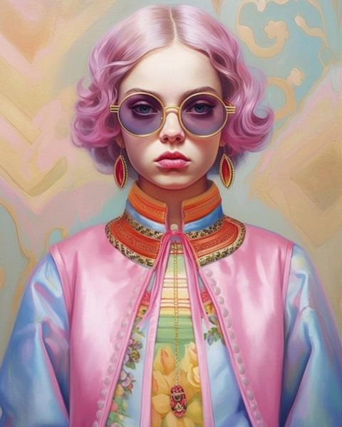 Portrait pop art aux couleurs pastel par Studio Allee