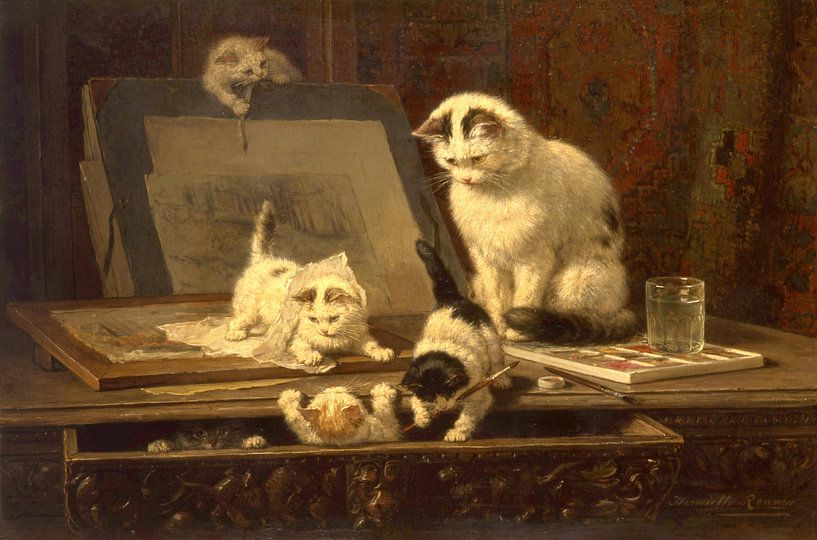 Die Schubladen - Henriette Ronner-Knip von Mooie Meesters
