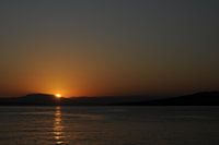 Coast in Croatia, Mediterranean bay, sunset