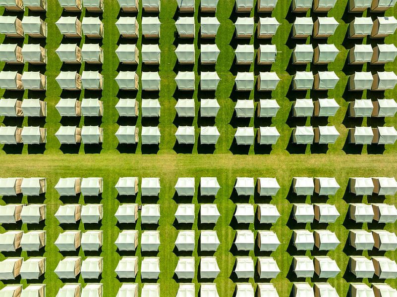 Tents at a campsite seen from above by Sjoerd van der Wal Photography