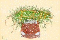 Digitel Kunst im Stil des Pointillismus Kunstwerk Winterszene