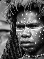 Festive tribal face decoration of a woman