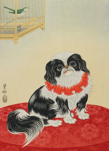 Chien de carlin, Ohara Koson par Des maîtres magistraux