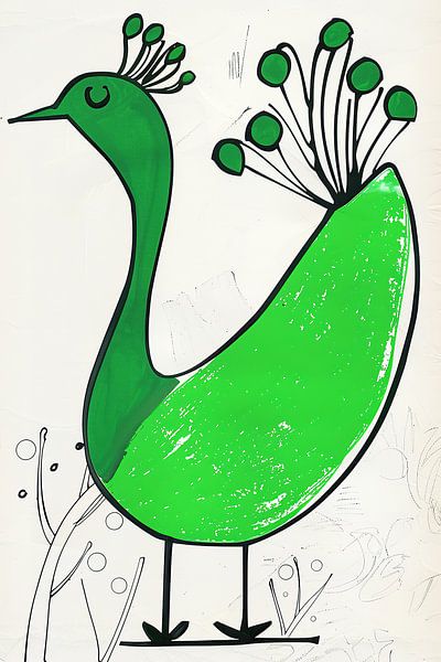 Grüner Pfau von Moderne Kollektion