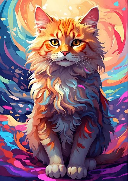 peinture chat orange par Eternal Glory