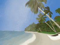Plage Ile Sainte Marie, Madagascar, Afrique, illustration