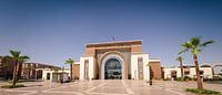 Panorama van het treinstation Marrakech, Marokko.