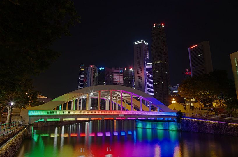 Brücke über den Singapur-Fluss von Martin de Hoog