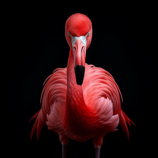 Portrait d'un flamant rose en colère par TheXclusive Art