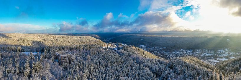 Vue aérienne de l'hiver à Bad Wildbad en Forêt-Noire par Werner Dieterich