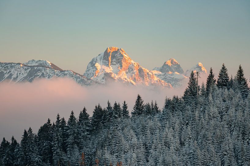 Alpenglühen im Allgäu von Leo Schindzielorz