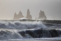 Raging sea near Vik i Myrdal in southern Iceland