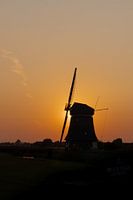 Holländische Windmühle - Sonnenuntergang - Porträt