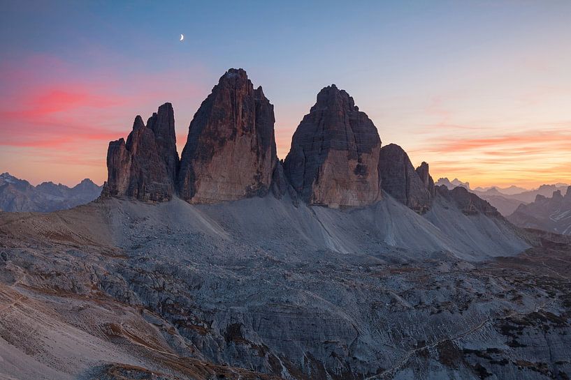 Coucher de soleil de rêve avec les Trois Cimets, Dolomites. par Jiri Viehmann