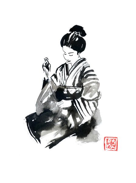 sewing geisha by Péchane Sumie