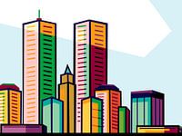 Pop art poster The Amazing City in country