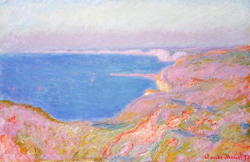 Claude Monet,Auf den Klippen bei Dieppe, Sonnenuntergang, 1897 von finemasterpiece
