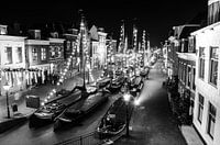 Zeilende Westlanders tijdens de Furieade, zwart-wit