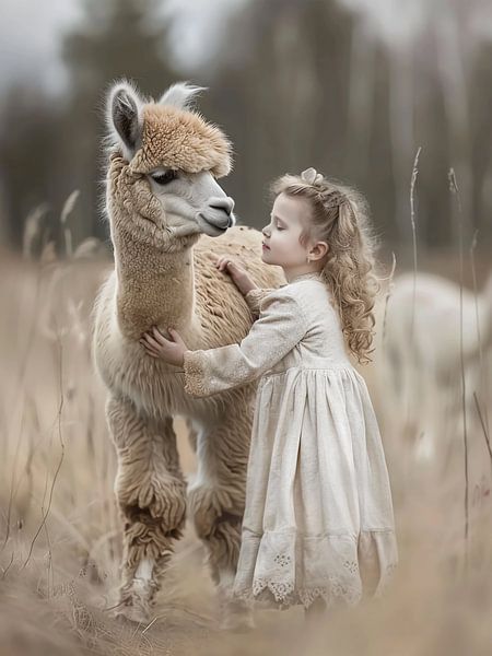 Mädchen mit Alpaka von haroulita