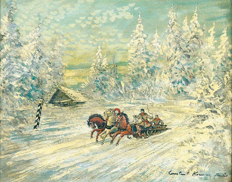 Konstantin Aleksejevitsj Korovin - Trojka in de sneeuw van Peter Balan