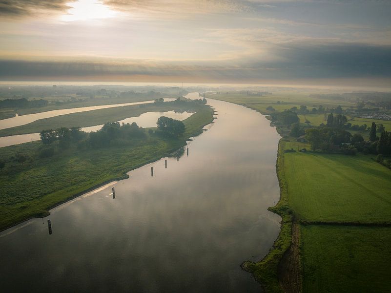 IJssel sunrise panoramic landscape view by Sjoerd van der Wal Photography