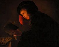 Junger Mann bei Kerzenschein - Christiaen Jansz- Dusart