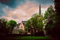 Church by evening light