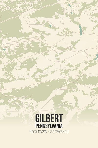Alte Karte von Gilbert (Pennsylvania), USA. von Ortsdrucke