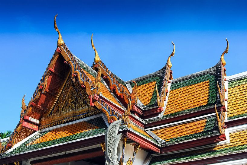 Dach Giebel Tempel Wat Pho in Bangkok Thailand von Dieter Walther
