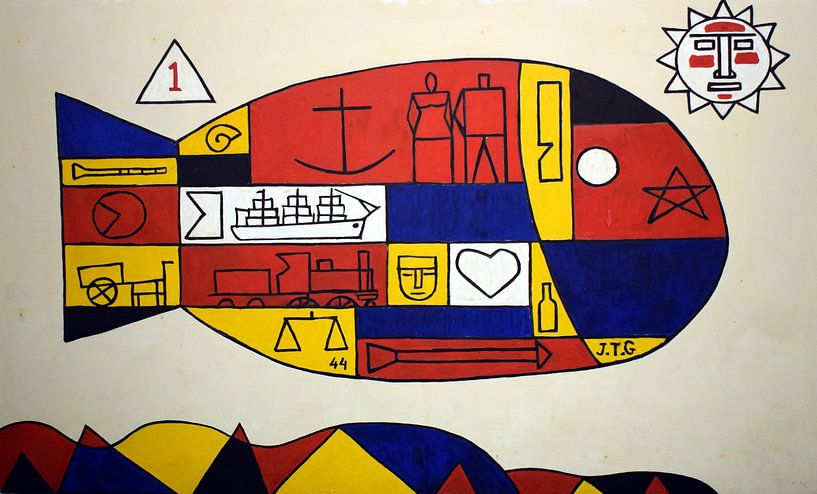 Der Fisch, Joaquin Torres Garcia, 1928 von Atelier Liesjes