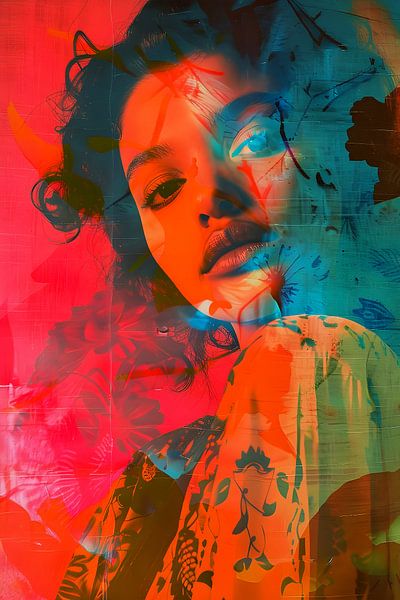 Porträt mit gemischten Medien von But First Framing