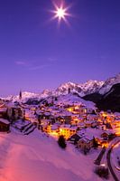 Mountain village in the Alps, winter
