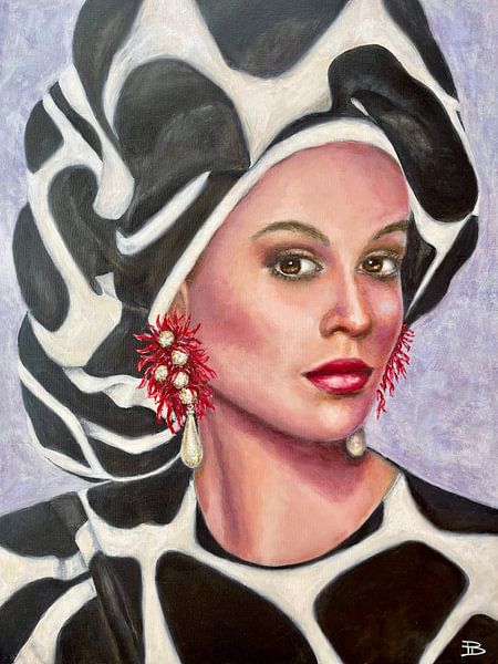 Femme élégante et à la mode en imprimé girafe par Dominique Clercx-Breed