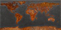 Rouille de la carte du monde - signal noir