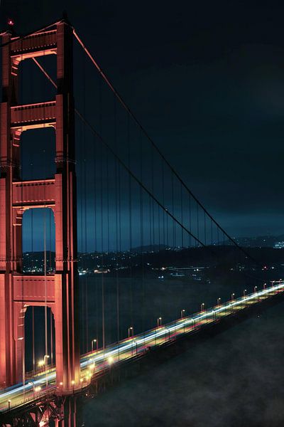 Golden Gate im Nachtnebel, San Francisco, USA von Aloke Design