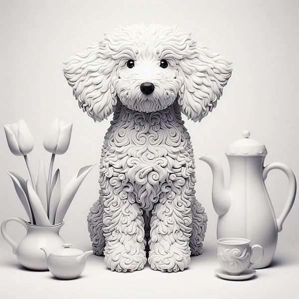 Caniche blanc par Jessica Berendsen